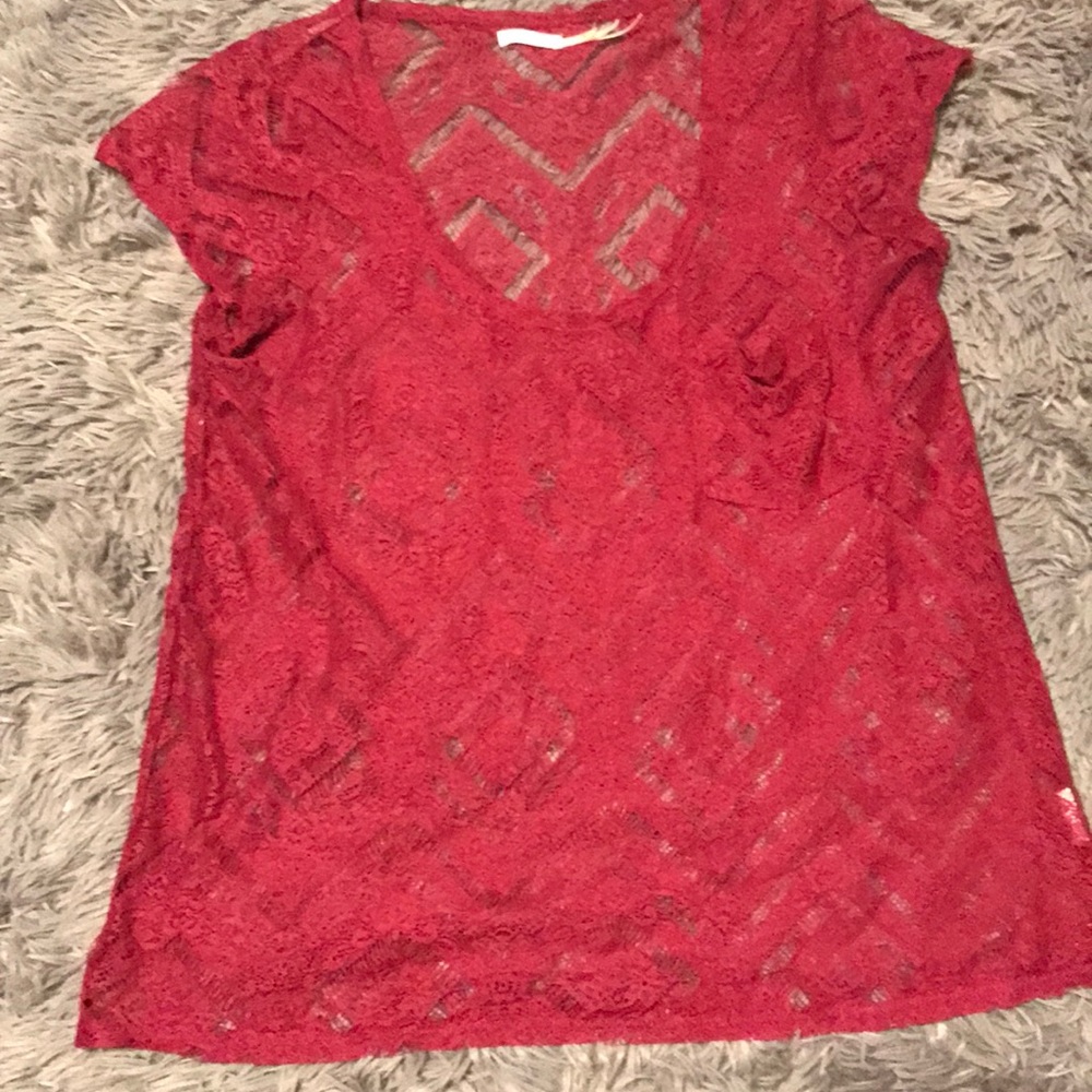 Sheer plumb blouse